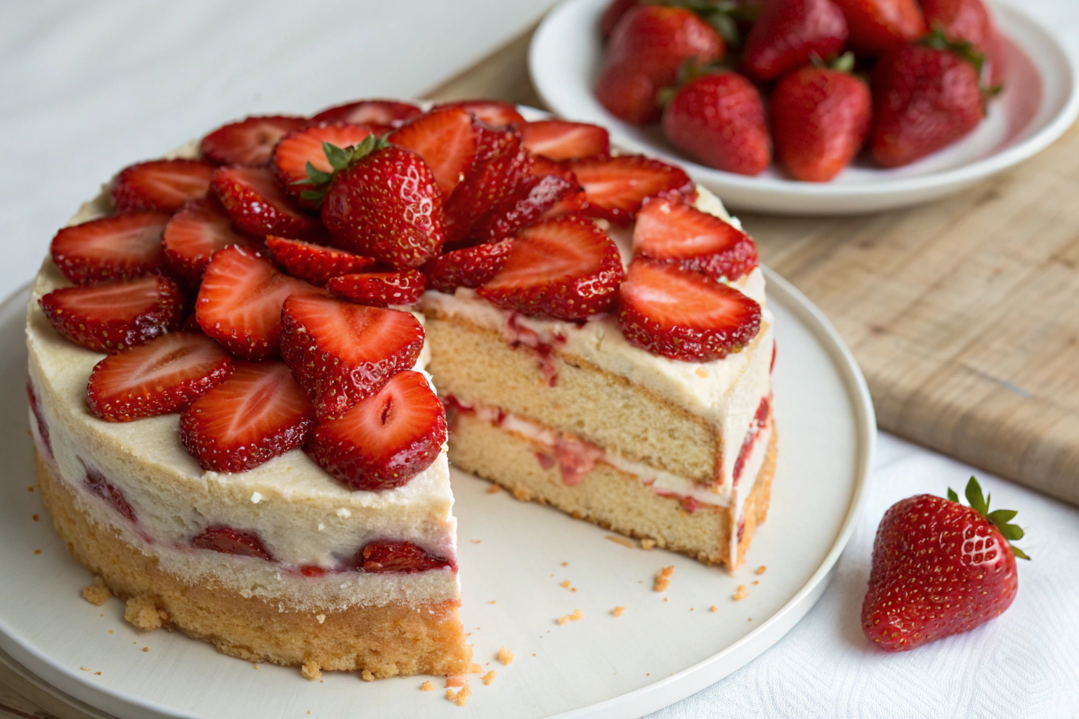 Fresh Strawberry Cake All Natural