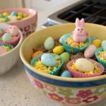 Homemade Easter Candy 34.5 ounces honey roasted dry roasted peanuts 48 ounces vanilla-flavored candy coating 11.4 ounces Holiday M&Ms seasonal sprinkles