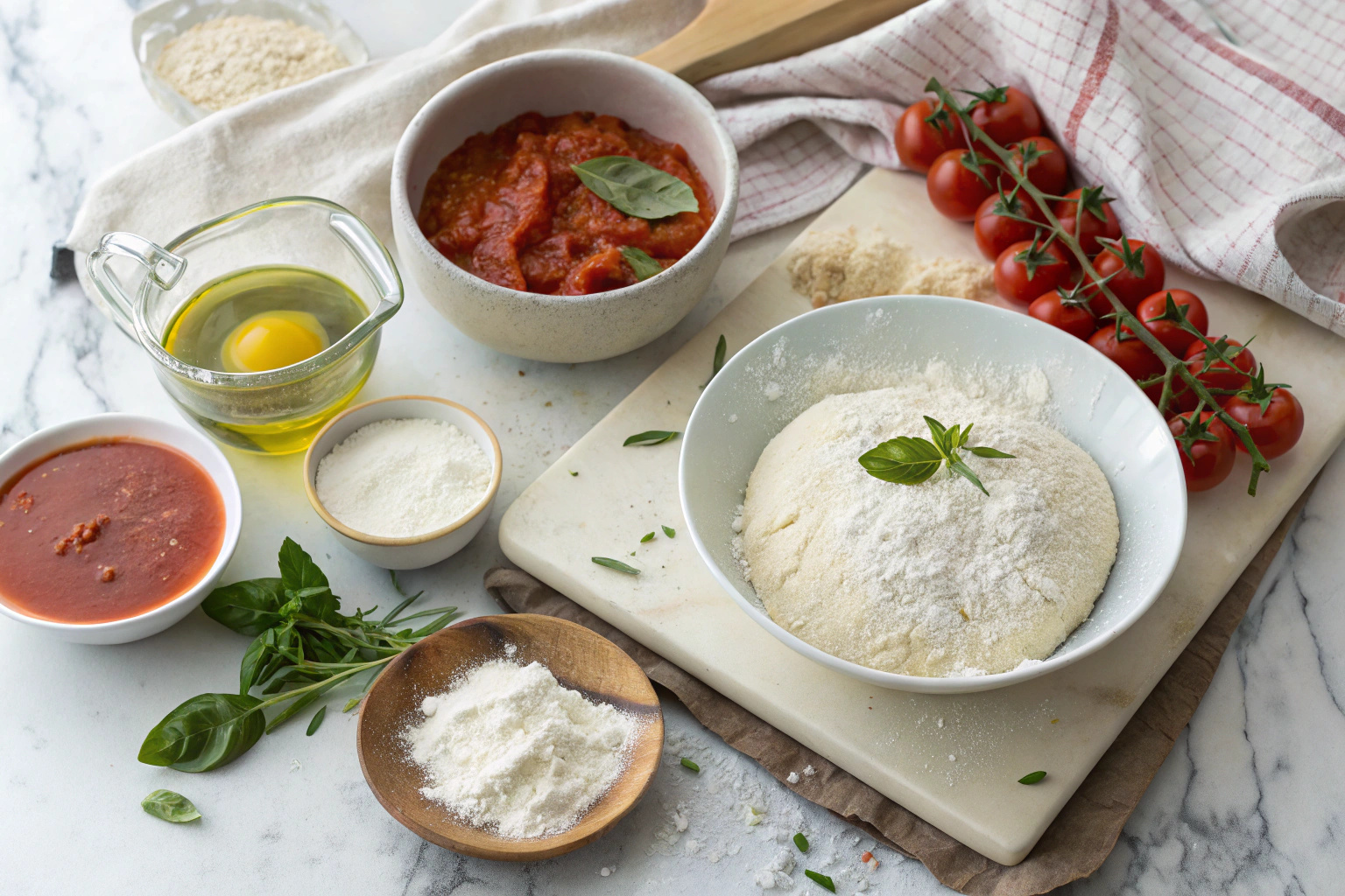Ingredients for Homemade Pizza Dough Recipe