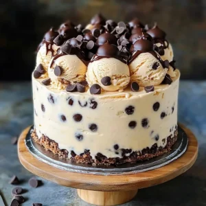 CHOCOLATE CHIP COOKIE DOUGH ICE CREAM CAKE