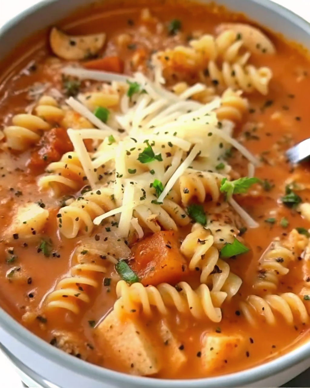 Crockpot Chicken Parmesan Soup