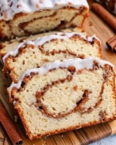 Glazed Cinnamon Roll Bread Quick Bread