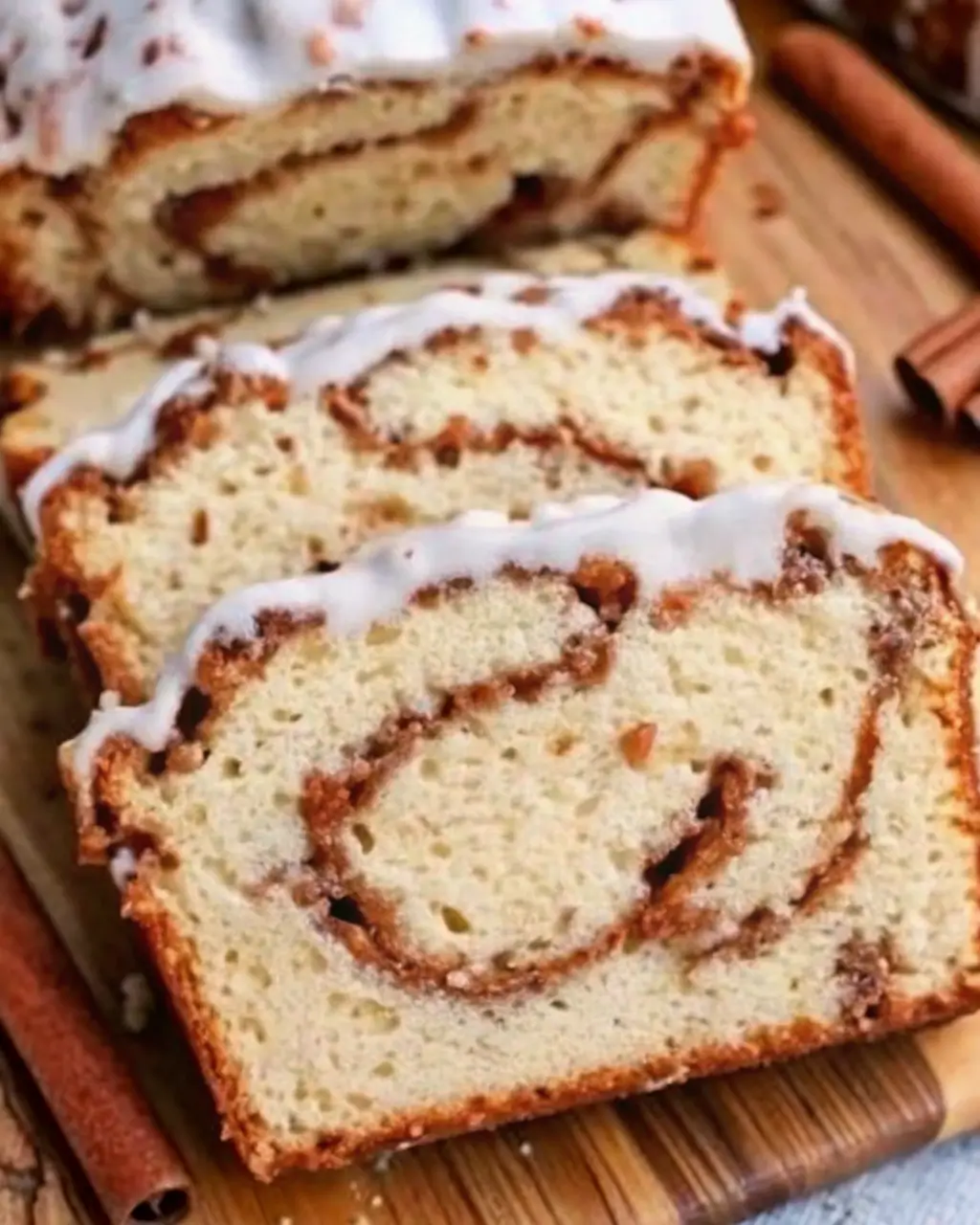 Glazed Cinnamon Roll Bread Quick Bread